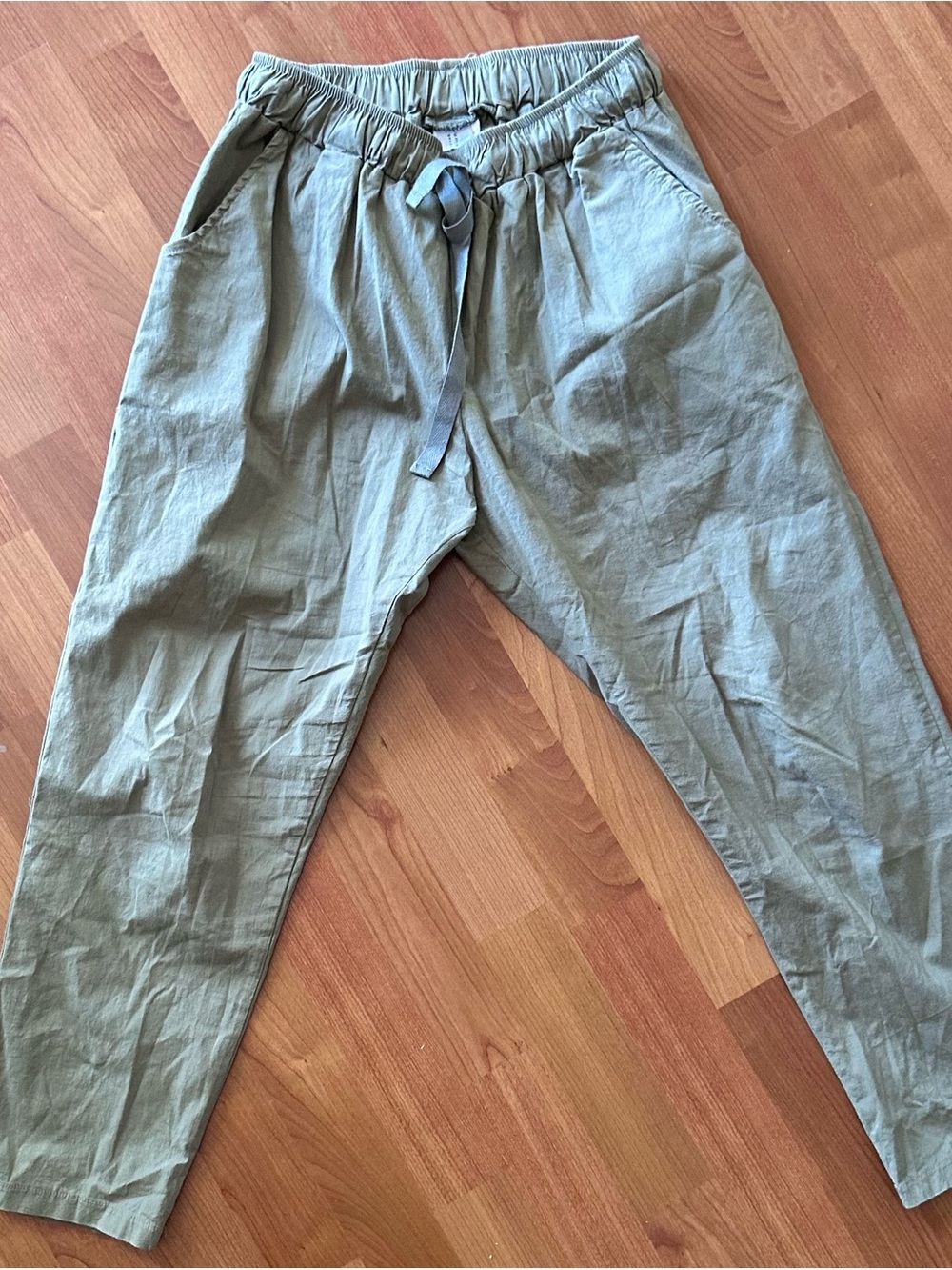 Women’s Casual Drawstring Linen Blend Pants - Sage Green